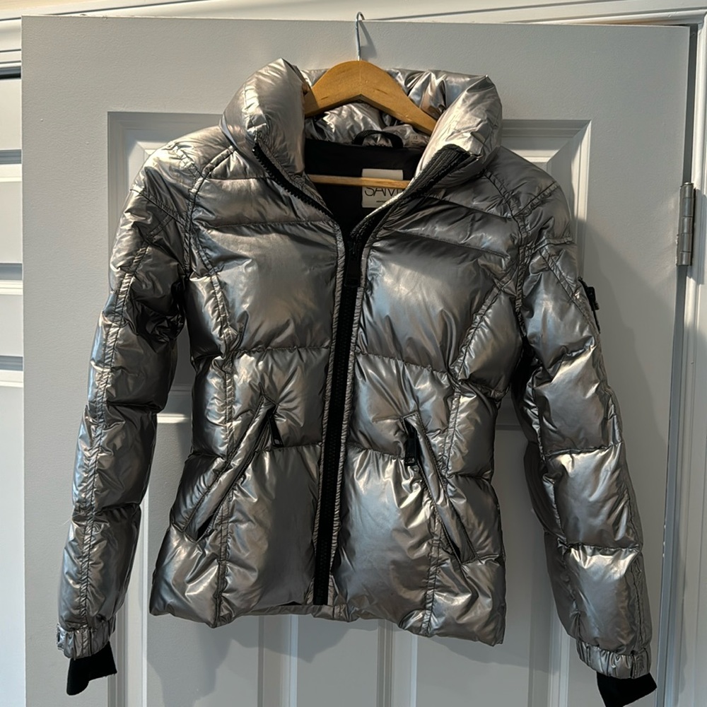 SAM. Silver metallic girls jacket.